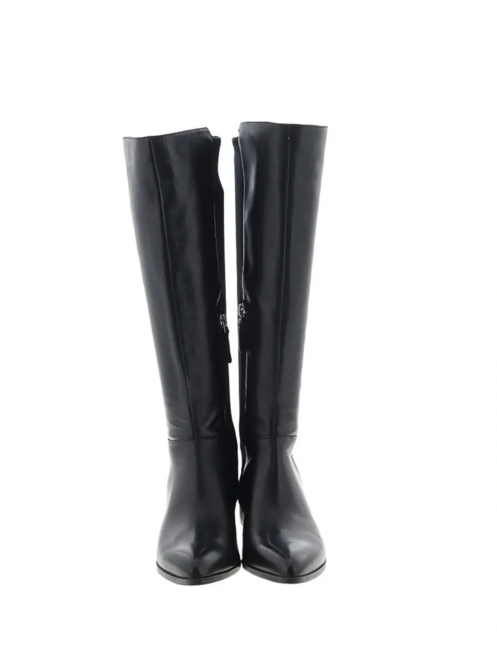 Nine West Black Knee High Smooth Leather Boots